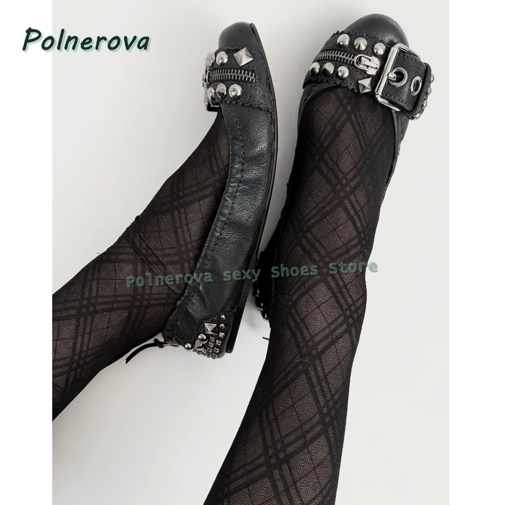 Women'S Shoes - Rivet Belt Buckle Mary Jane Shoes
