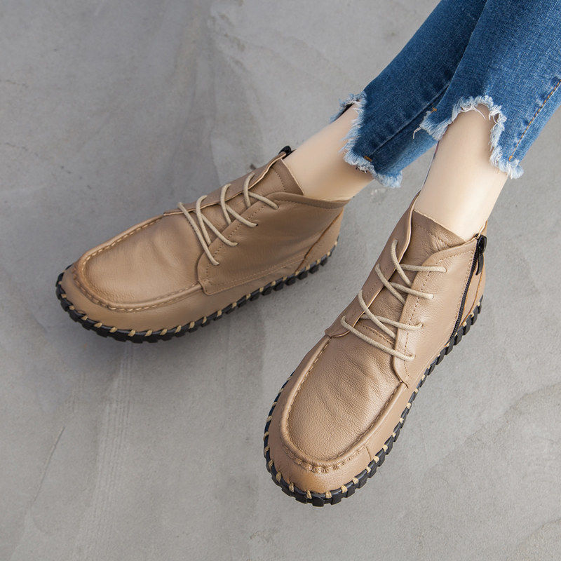 Real Leather Boots Women's Aut - Oxford Lace Up Women review and price