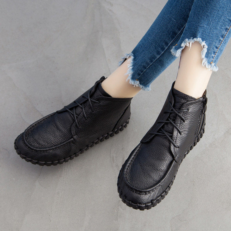 Real Leather Boots Women's Aut - Oxford Lace Up Women review and price