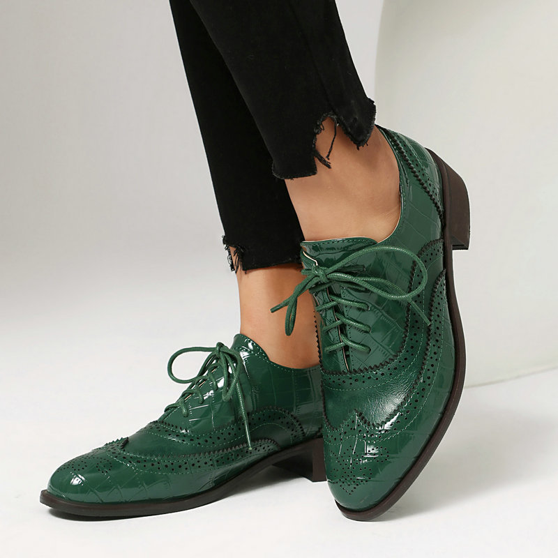 Women Stone Print Brogue Oxfor - Oxford Lace Up Women review and price