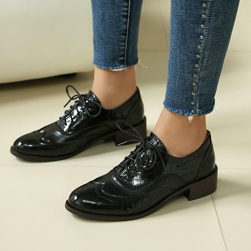 Women Stone Print Brogue Oxfor - Oxford Lace Up Women review and price