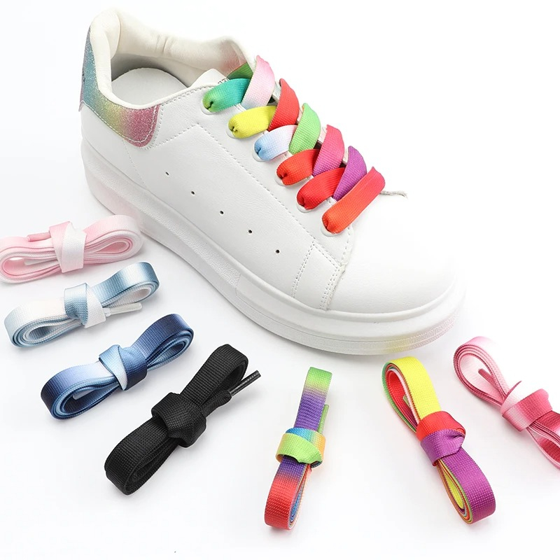 Rainbow Gradient Flat Shoelace - Women Shoes Mk review and price