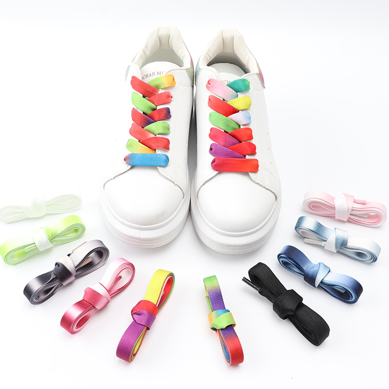 Rainbow Gradient Flat Shoelace - Women Shoes Mk review and price