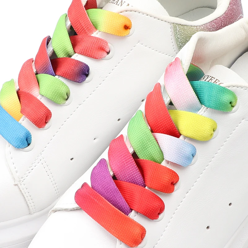Rainbow Gradient Flat Shoelace - Women Shoes Mk review and price