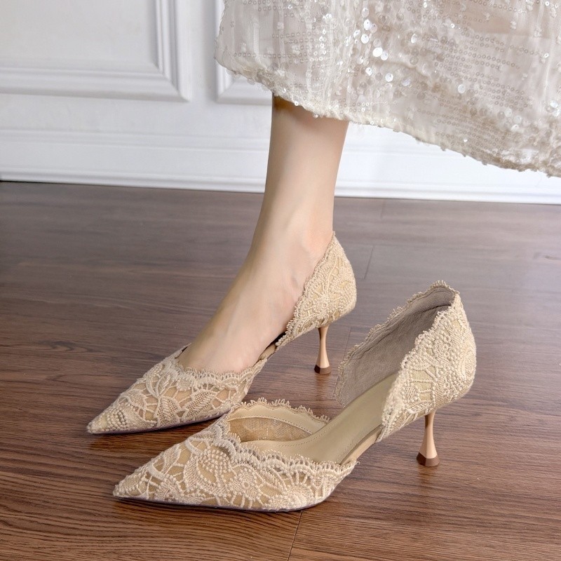 Lace Pointed Toe High Heels Wo - Women Shoes Model review and price
