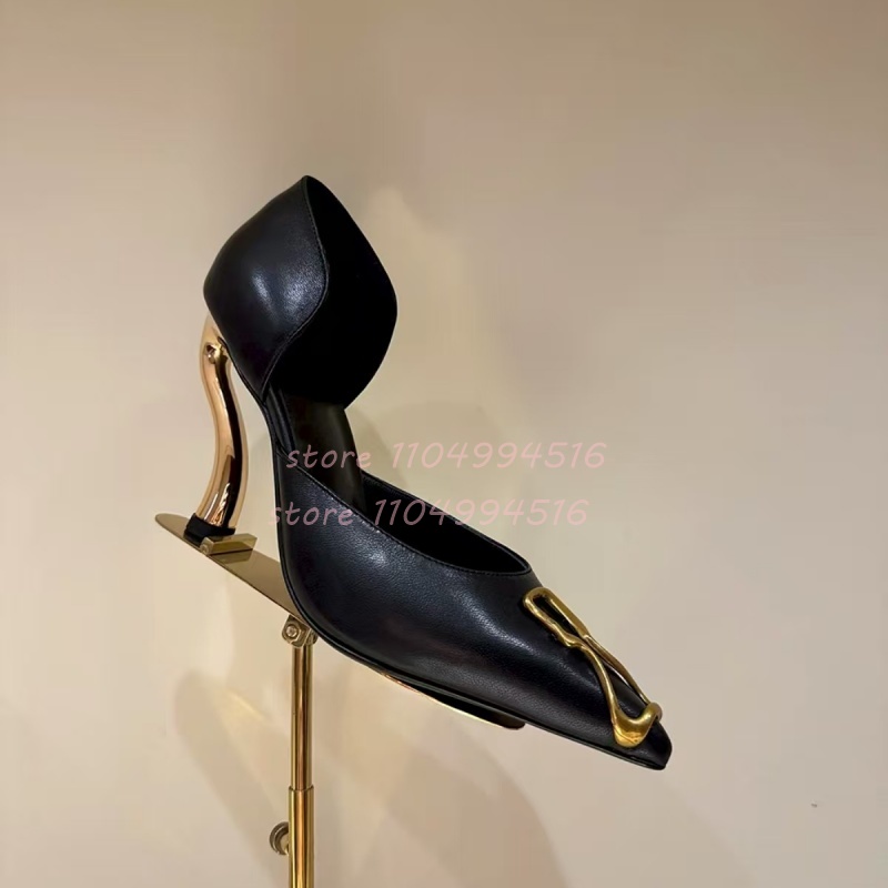 Metal Decor Black Suede Cover  - Women Shoes Model review and price