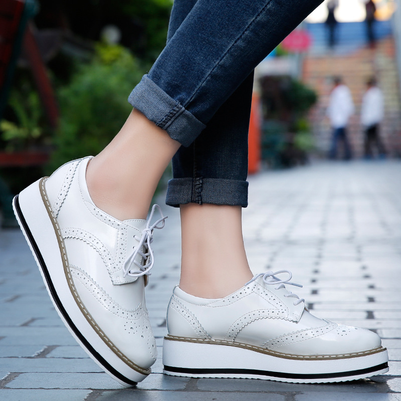 Women Loafers Shoes Leather Th - Oxford Lace Up Women review and price